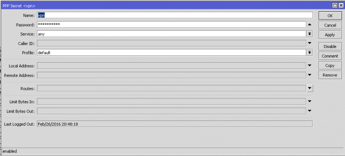PPP Secret Mikrotik